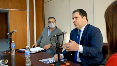 Luis Giorgetti (centro) uno de los jueces que integró el Tribunal que impuso la condena. (Archivo)