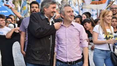 Máximo Kirchner y Andrés “Cuervo” Larroque, líderes de La Cámpora. 