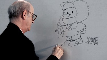 Quino y su "hija" Mafalda. 