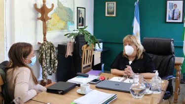 La reunión entre Educación y Planificación se realizó este martes en la capital rionegrina. Foto Gentileza. 