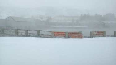 Las termas de Copahue, cubiertas de nieve: Fotos: Miguel Jonas.