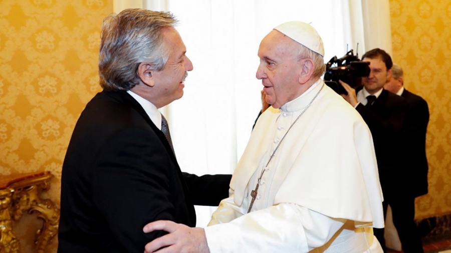 El presidente Fernández y el papa Francisco, en el último encuentro que tuvieron. 