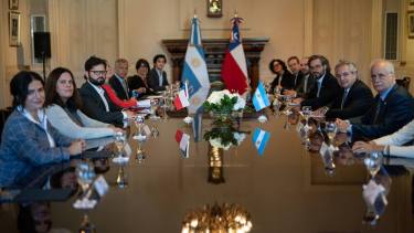 Boric llegó ayer a Argentina y hoy se reunió con el presidente Fernández. (@gabrielboric).-