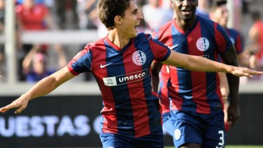 Federico Gattoni viene de hacer dos goles para San Lorenzo contra Unión en Santa Fe. 