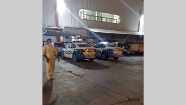 Se montó un operativo de seguridad en el hipermercado Foto: Gentileza