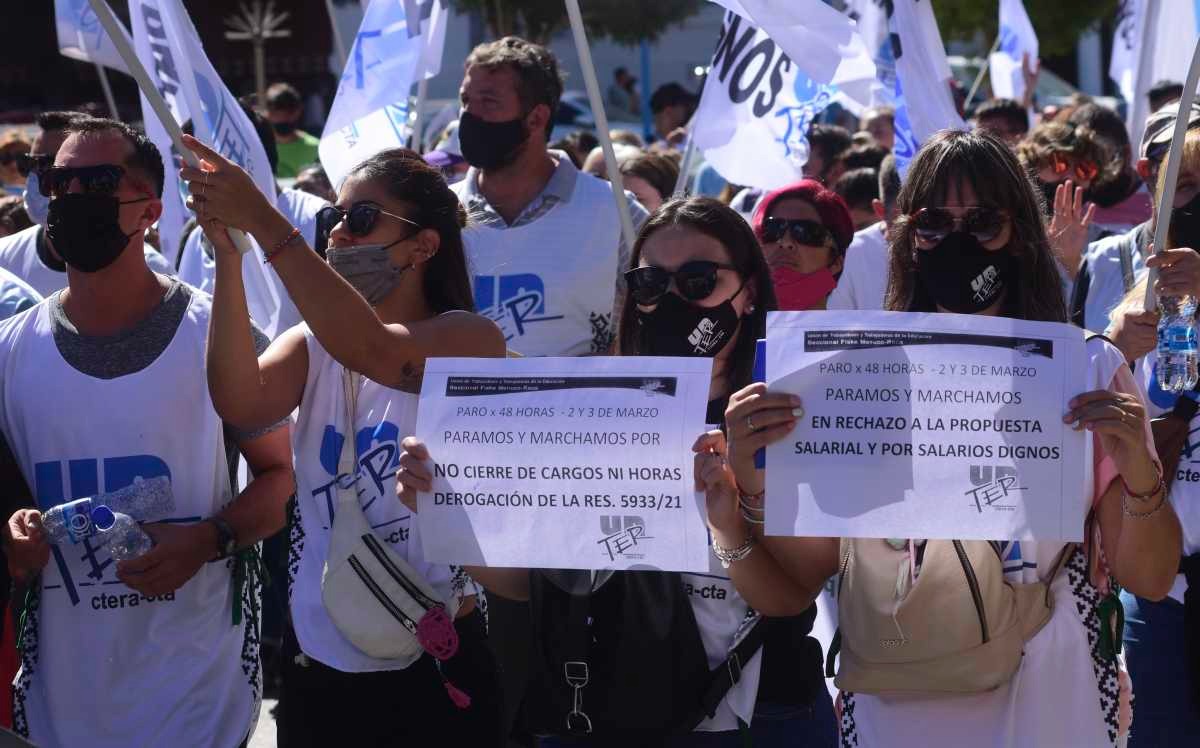 La seccional de Roca del gremio docente va por dos paros de 48 horas. Foto: archivo