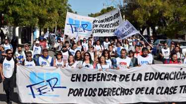 La difusión de los audios generó fuertes críticas internas en el gremio Unter que hace más de una semana protagonizó una importante movilización en Viedma. (foto: archivo)