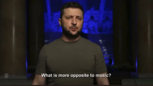 El video de Zelenski en los Grammy: “Nuestros músicos llevan chalecos antibalas en lugar de esmoquin»