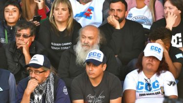 Pérsico, Grosso y Grabois se sumaron este domingo a las actividades de organizaciones sociales. Foto: Télam.-