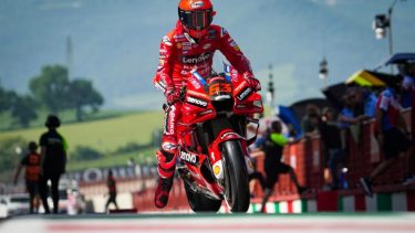 Bagnaia repitió su festejo en el Mundial de MotoGP