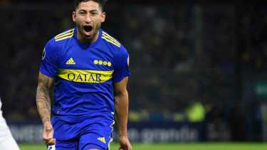 Alan Varela abrió el camino de Boca hacia octavos ante Deportivo Cali. (AP Photo/Gustavo Garello)