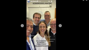 Rolando Figueroa aprovechó para mostrar sus dotes de influencer y testimonió el momento con los cinco diputados nacionales de Neuquén.
