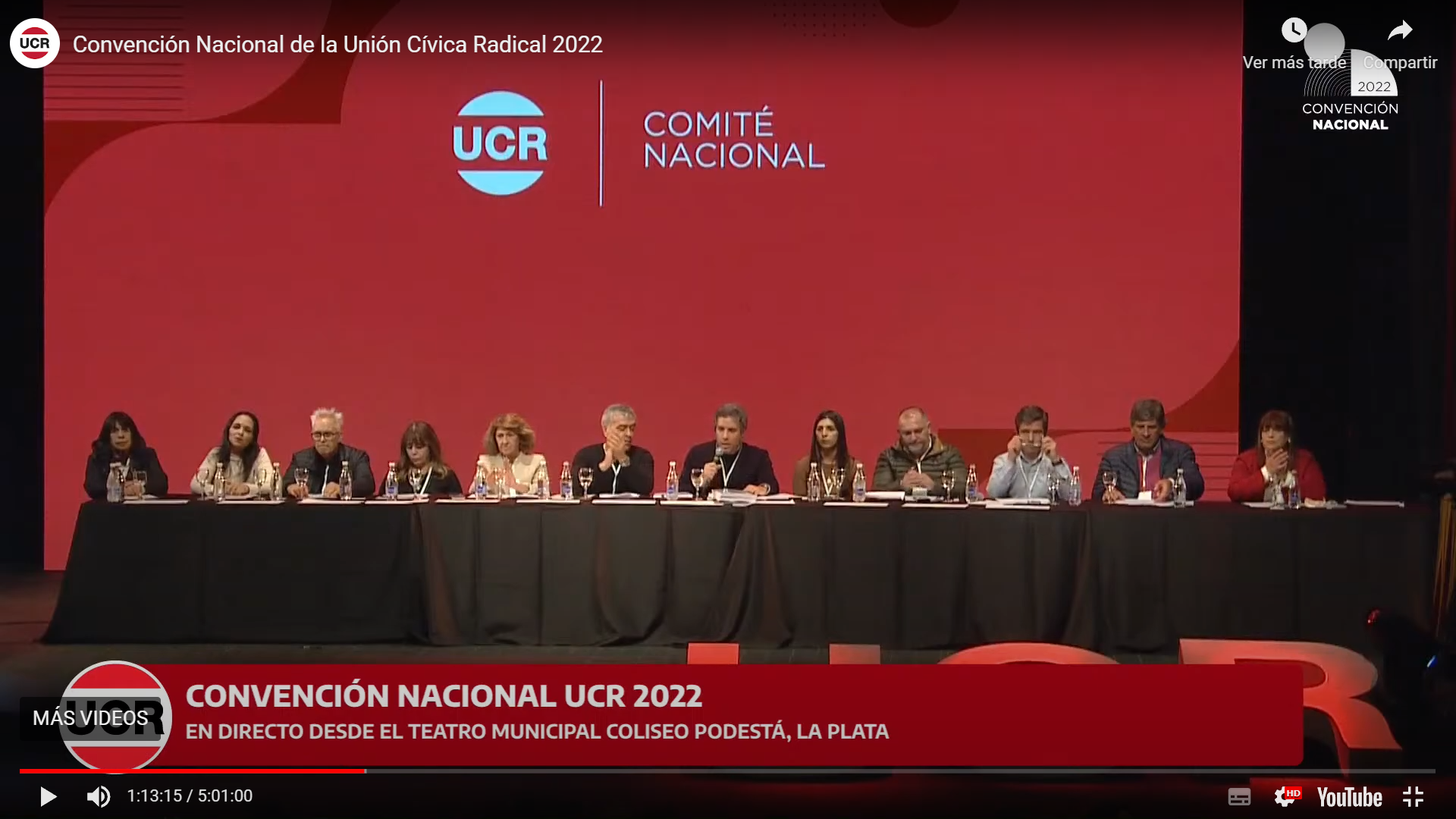 La convención  de la UCR funcionó en el Coliseo de La Plata (foto de Twitter)