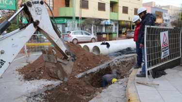 Los trabajos comenzaron en la esquina de las calles Yrigoyen y San Martín, informaron desde el Municipio (Foto prensa municipal).-
