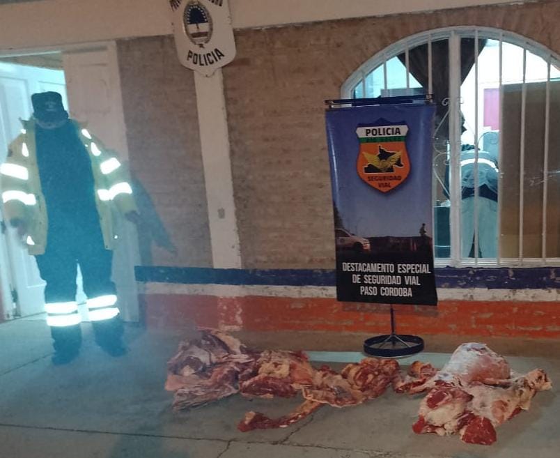 Se secuestraron 180 kilos de carne faenada en Paso Córdoba. Foto: gentileza