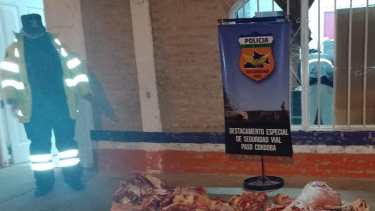 Se secuestraron 180 kilos de carne faenada en Paso Córdoba. Foto: gentileza