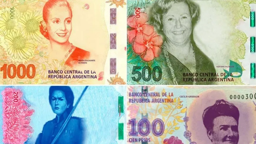 Nuevos billetes | Voceros del gobierno adelantaron que seguirá Eva Perón en el papel de cien pesos, pero con nuevo diseño”. 