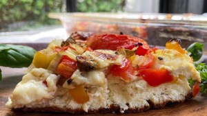 Cheesecake salado con vegetales