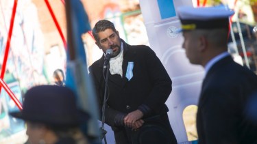 El historiador Leonardo Dam interpretó a Mariano Moreno. Gentileza Prensa Municipalidad.