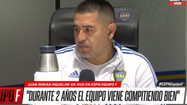 Juan Román Riquelme en la entrevista de hoy con Equipo F, programa del Pollo Vignolo en ESPN. 