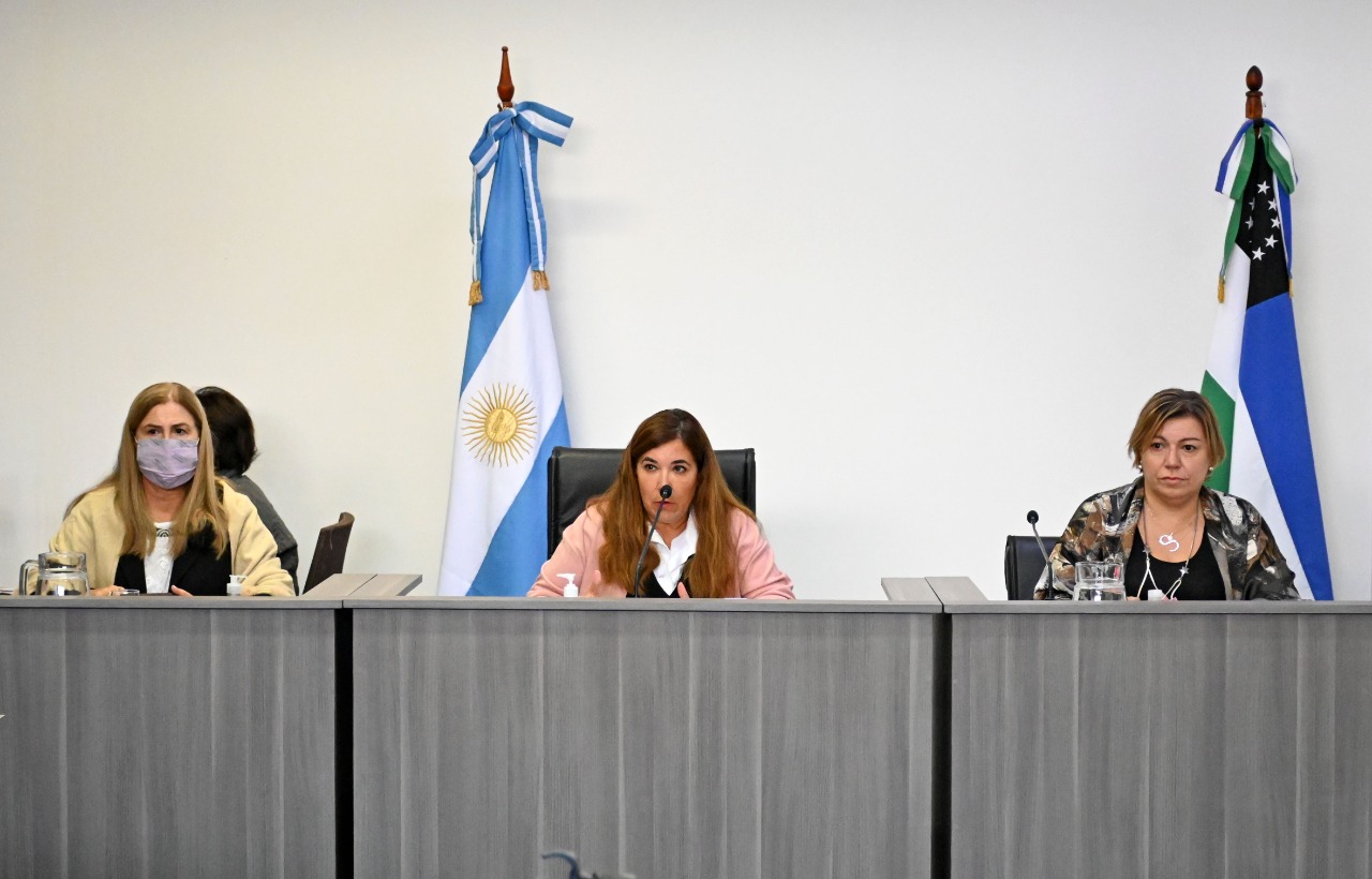 De izquierda a derecha: Rita Lucia, Alejandra Berenguer y Sonia San Martín, las tres juezas de Cipolletti que elevaron la nota al STJ 