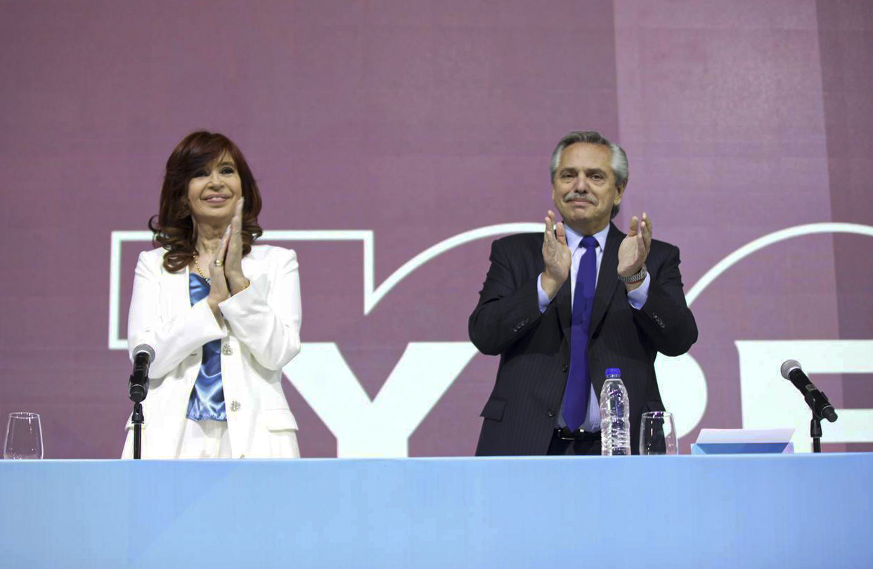 El presidente Alberto Fernández y su vice, Cristina Kirchner. 