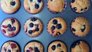 Muffins con un toque de harina de rosa mosqueta