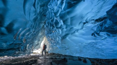 En el glaciar Perito Moreno, uno de los lugares que Gon Granja recorrió. Atravesó la Argentina de norte a sur por la RN 40. Foto: gentileza Gon Granja.

