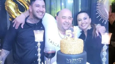 Juan Jesús Piero Pinna (el prófugo), Mauricio Damián Ríos y Romina Ulloa (la novia de Piero Pinna).