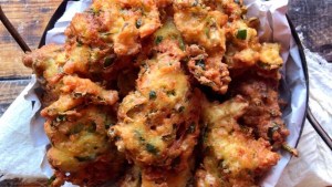 Buñuelos de espinaca y portobellos