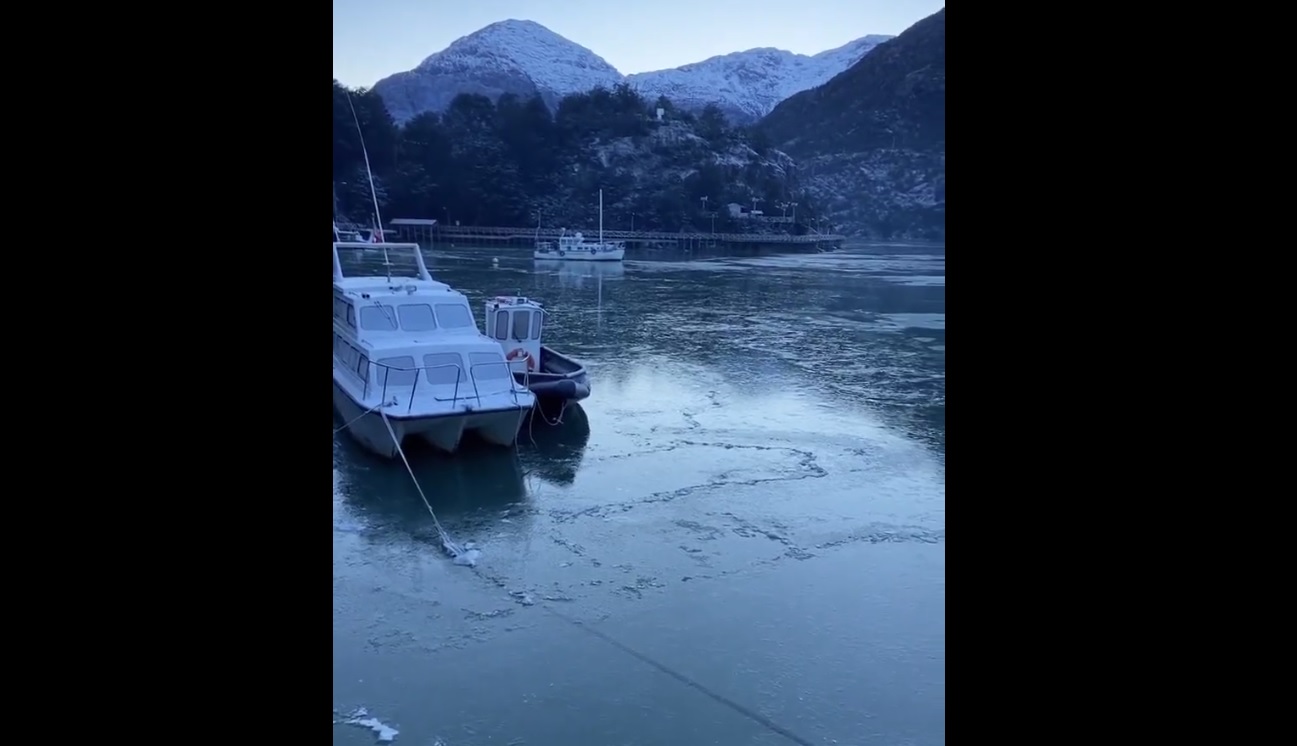 Un video mostró como está esta bahía de la región de Aysén. 