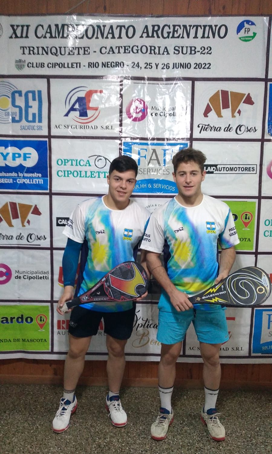 Camilo Candal y Mateo Billarou, de Buenos Aires, se quedaron con el torneo Argentino Sub 22. 