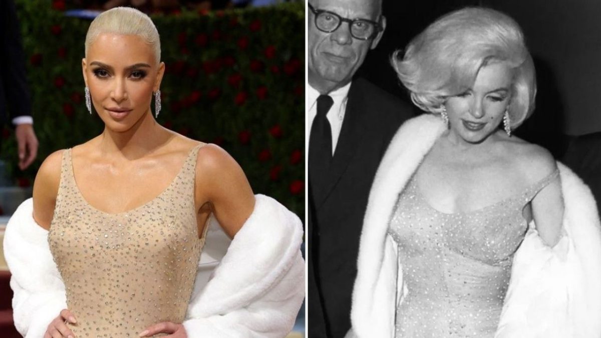 Kim Kardashian usó el vestido de Marilyn Monroe y lo rompió.