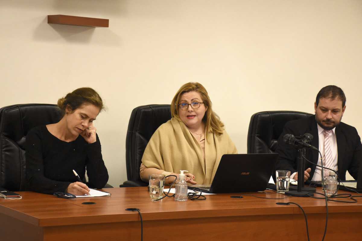 Florencia Martini, Carina Álvarez y Lucas Yancarelli, el Tribunal que dictó el veredicto. (Foto: Matías Subat)