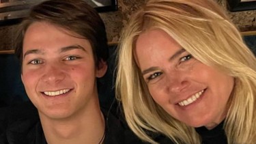 La modelo y empresaria y su hijo Tiziano. 