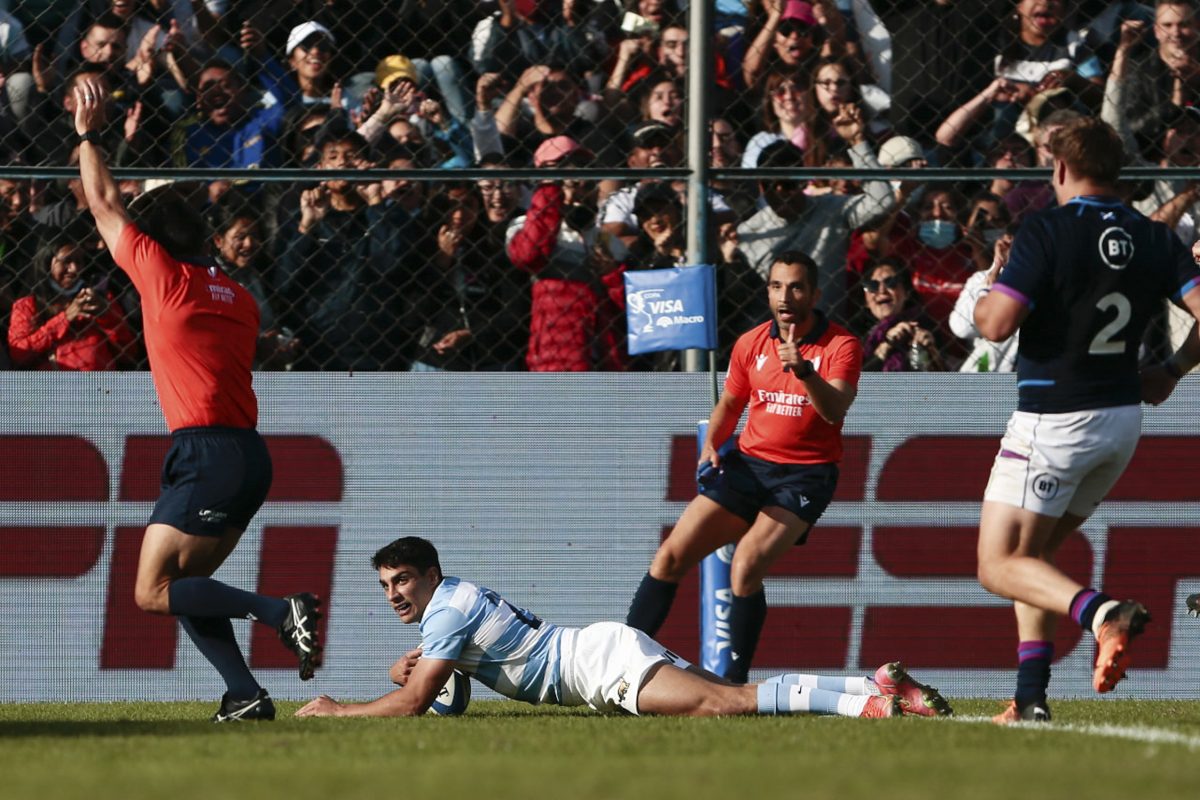 Los Pumas lograron una buena victoria en Jujuy sobre Escocia. (Photo by Pablo GASPARINI / AFP)