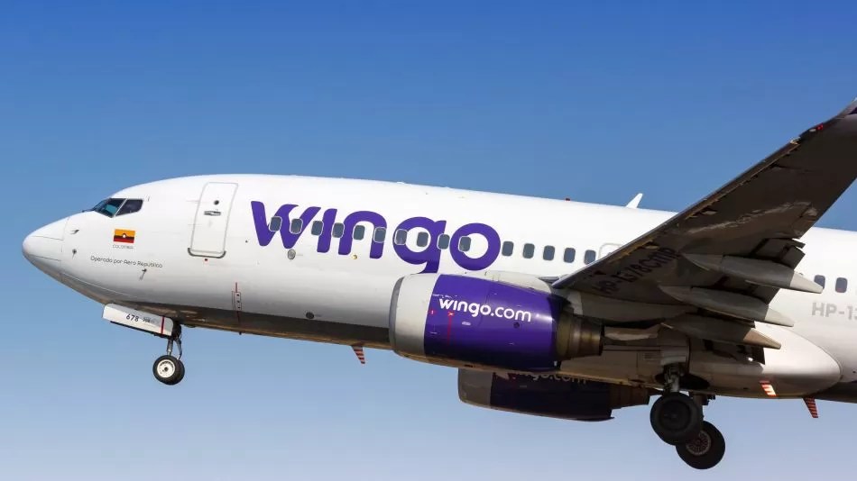 Uno de los aviones de Wingo, con capacidad para 186 pasajeros. Unirá a Colombia con Argentina con escala en Panamá.