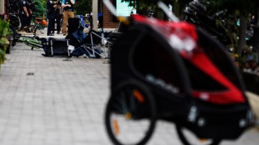 En el desfile estaba previsto que cientos de niños participaran del acto. 