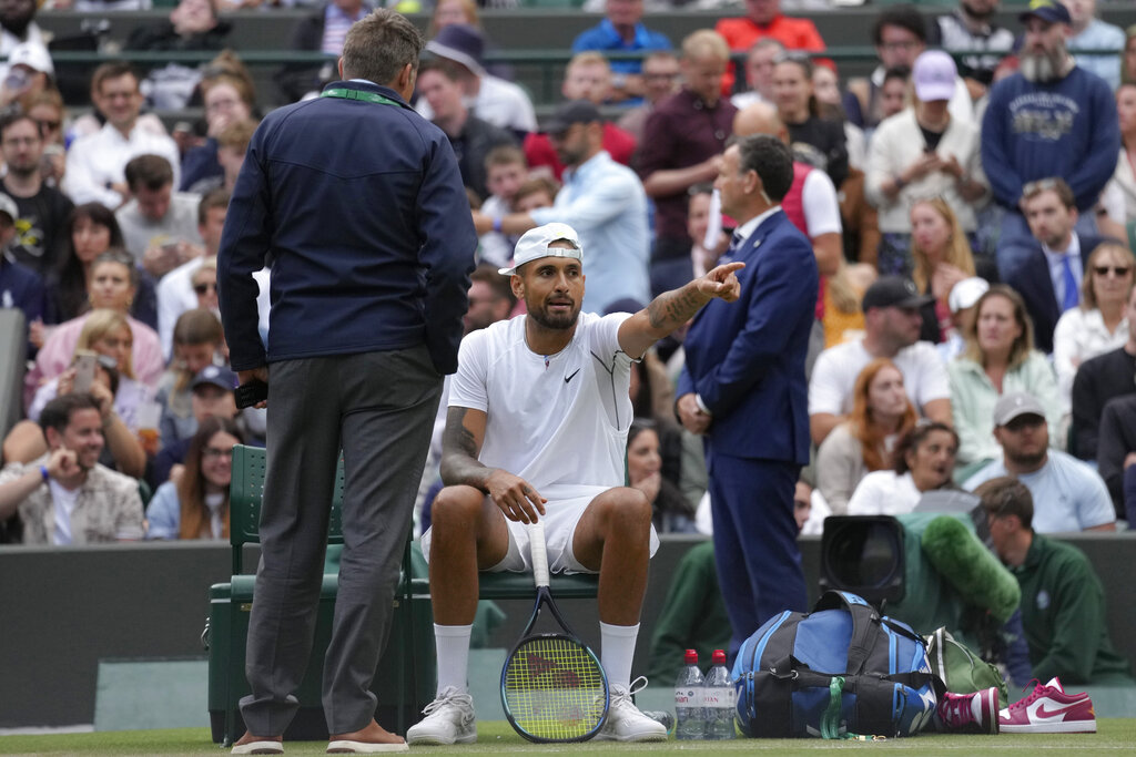 Kyrgios pidió la descalificación de su rival en Wimbledon. (AP Photo/Kirsty Wigglesworth)