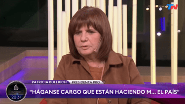 "Están haciendo mierda el país", sostuvo Bullrich, al renovar las críticas al Gobierno. 