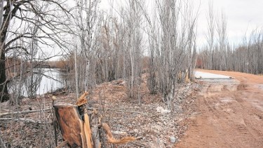 El municipio de Neuquén inició la obra del paseo costero por el río Neuquén desde la confluencia con el Limay (Matías Subat)