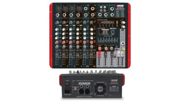 La consola es marca "Novik Neo", en color negro con detalles en rojo. Foto gentileza