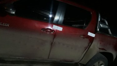 La carne era transportada en una camioneta Toyota Hilux. Foto gentileza