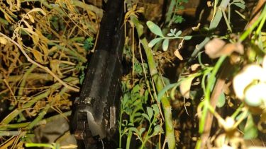 Dos delincuentes arrojaron las armas al patio de un jardín tras quedar acorralados por la Polícia. Foto gentileza