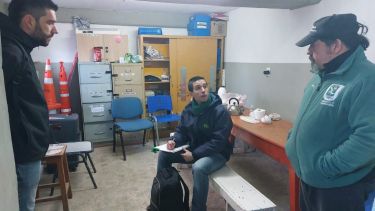 En el área de Tránsito y Transporte de Bariloche se detectó una fuga de gas y se canceló la atención. El gremio realizaba retención de tareas. Gentileza Soyem