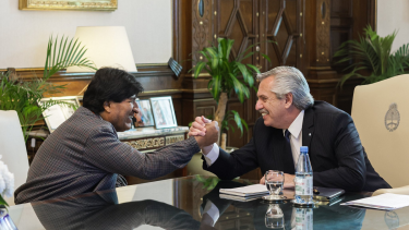 El encuentro entre Evo Morales y Alberto Fernández. 