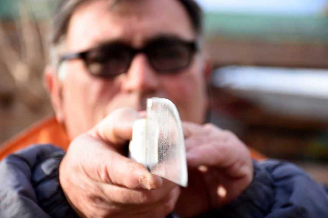 Rafael Menichelli afilador de Neuquén. Foto: Matías Subat.