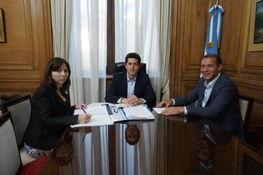 Batakis, De Pedro y Gutiérrez durante una reunión que mantuvieron en 2020. Foto: archivo gentileza.