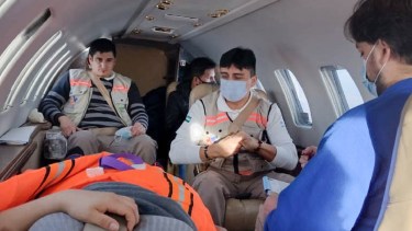 El segundo vuelo sanitario traslado a una afiliada de Ipross, procedente del hospital de Villa Regina. Foto: Gentileza Prensa de Río Negro.