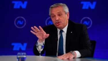 El presidente anoche en el programa A Dos Voces. Foto: Télam/Maximiliano Luna